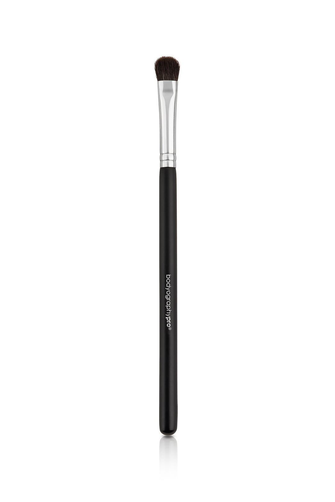 Professional dual-technique eyeshadow brush by Bodyography with soft bristles for precise makeup application