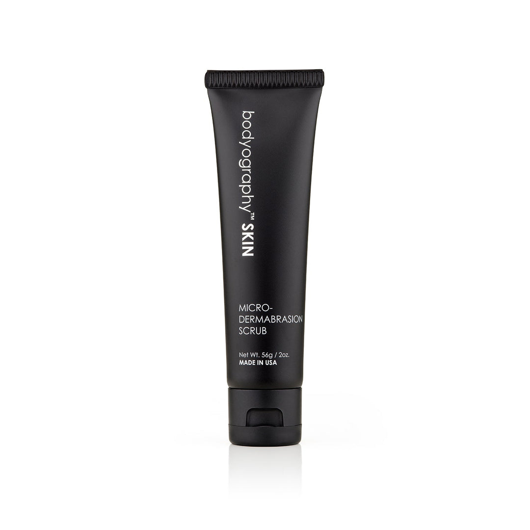 Bodyography SA microdermabrasion scrub with dead sea minerals in a sleek container for exfoliating skin care.