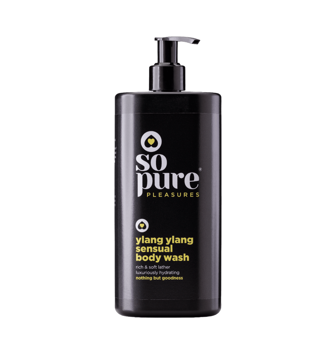 SoPure Ylang Ylang Sensual Body Wash, 500ml, eco-friendly packaging, gentle formula for aromatherapy.