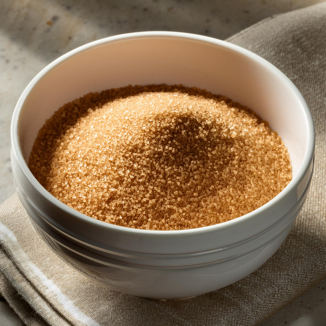 Premium brown sugar in a clear bag, labeled Akalwayas, ideal for baking and barbecue glaze.