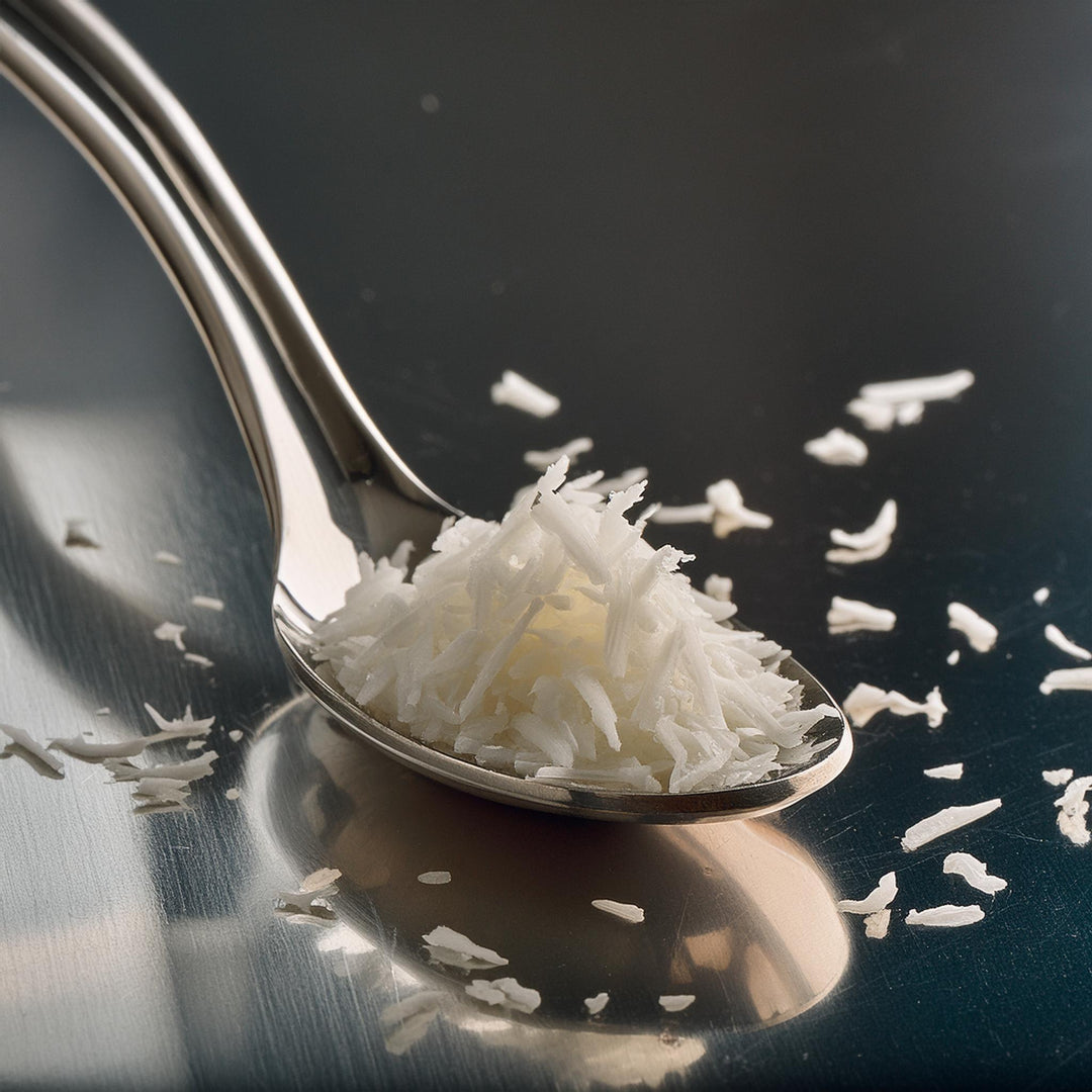 MultiSnack unsweetened shredded coconut in a clear 250g bag, ideal for baking and breakfast toppings.