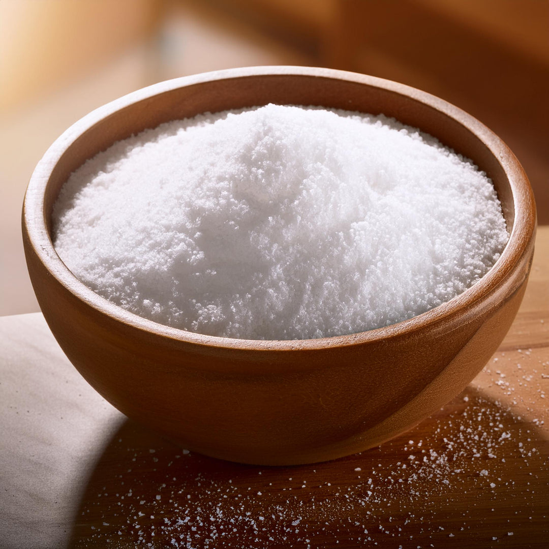 Fine natural unrefined white sea salt in a clear bag, branded Akalwayas, available in 250g, 500g, and 1kg sizes.