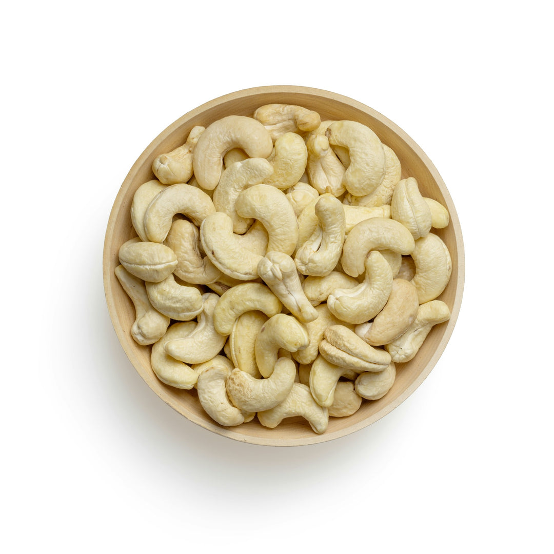Whole unsalted natural cashew nuts in a 250g bag by MultiSnack