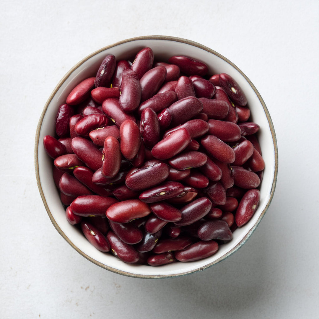 AGT red kidney beans in bulk packaging, showcasing rich color and healthy fiber content.