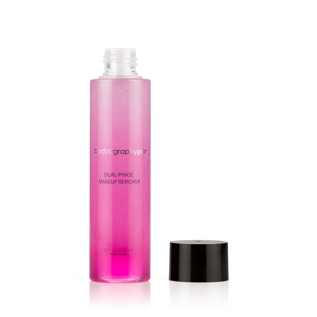 BodyographyPRO Dual Phase Waterproof Makeup Remover 150ml bottle with bi-phase formula for all skin types