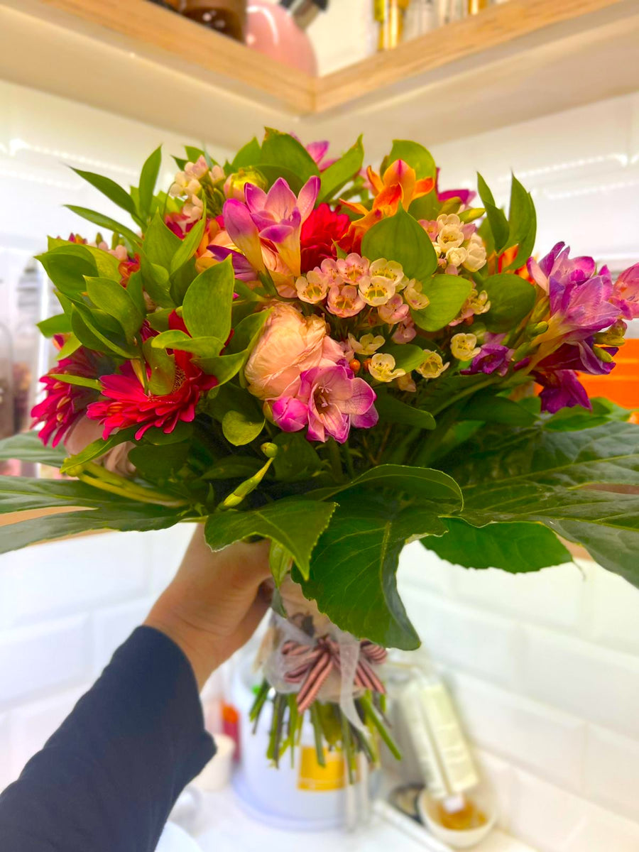 Seasonal mixed flower bouquet